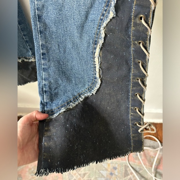 Mudd vintage Y2K Lace up low rise flare jeans size 7 juniors or waist 29 - Picture 8 of 12